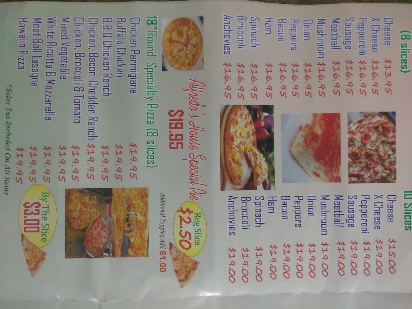 Alfredo's "Old Style" Pizzeria Menu